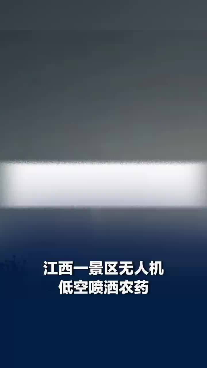 江西九江一景区无人机低空喷洒农药游客称无处躲避，景区回应无人机低空喷农药洒到游客：针对植物作业，正在处理