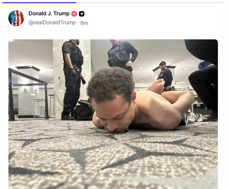 △特朗普在社交媒体发布的相关图片