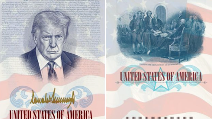 纪念美国独立250周年，美国将发行印有特朗普肖像的护照