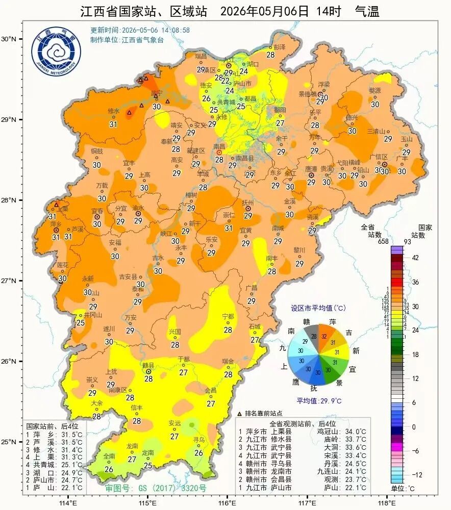 江西迎来一次降水天气过程 还有强降水、雷暴大风等强对流天气