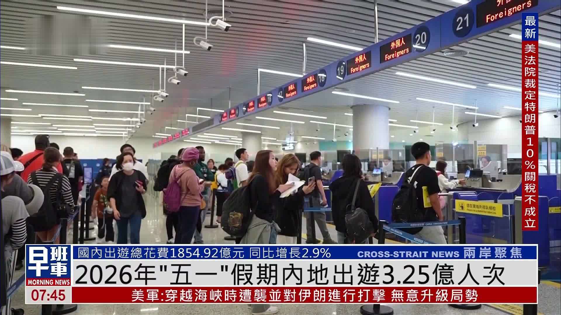 2026年“五一”假期内地出游3.25亿人次
