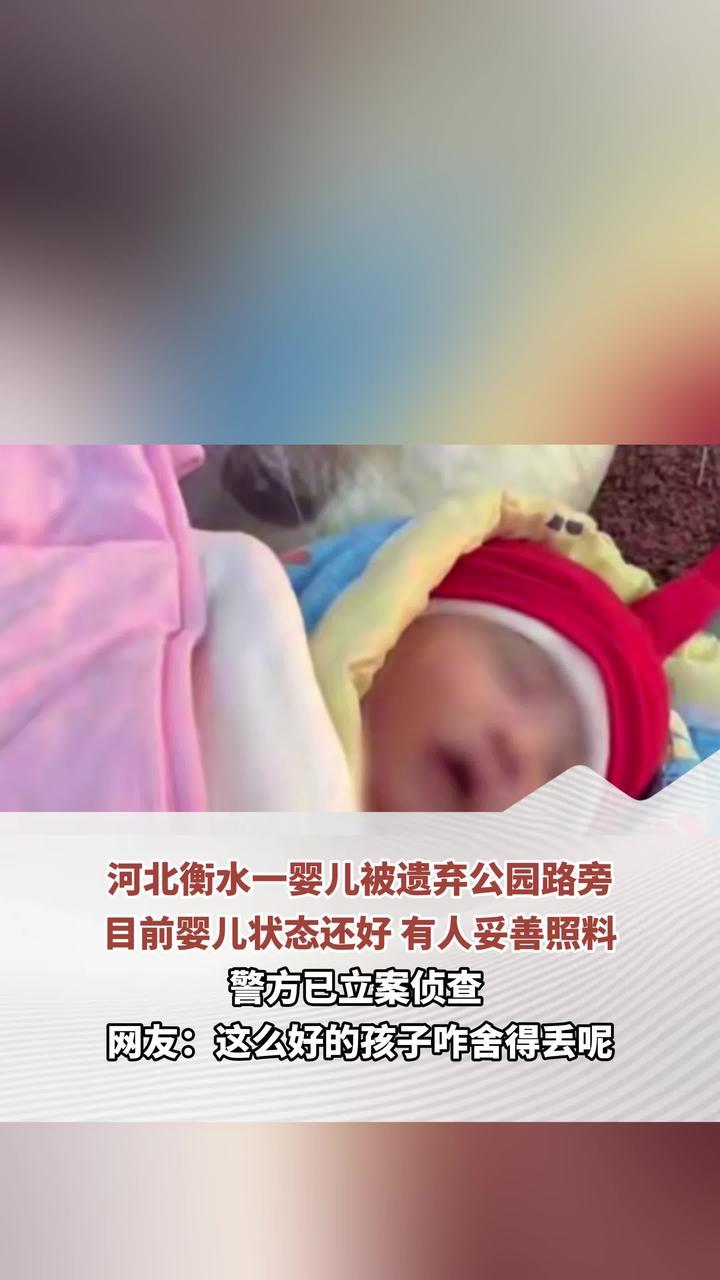 河北衡水一婴儿被遗弃公园路旁 警方已立案侦查 网友：这么好的孩子咋舍得丢呢