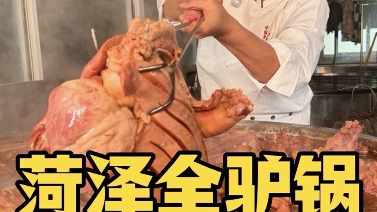 山东菏泽全驴锅，驴肉168元一斤，驴心肝肺一锅煮，一锅卖5万