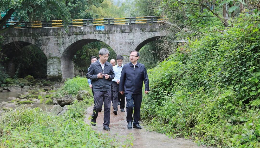 5月8日,柏家镇龙江社区,周恩海沿古道察看沿途风貌。.jpg