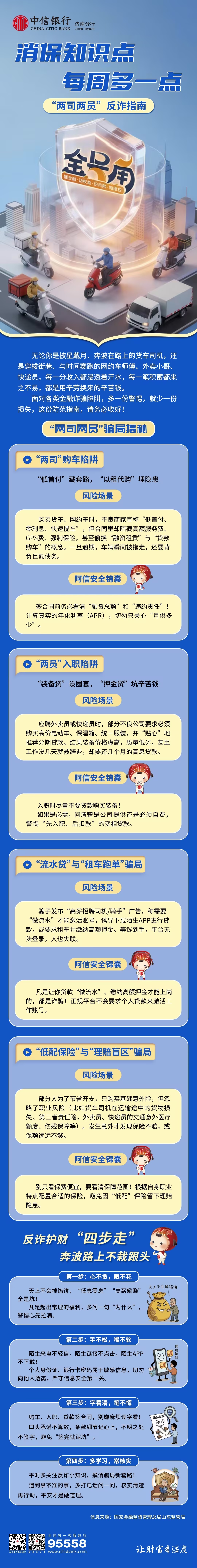 中信银行济南分行金融知识多一点——“两司两员”反诈指南