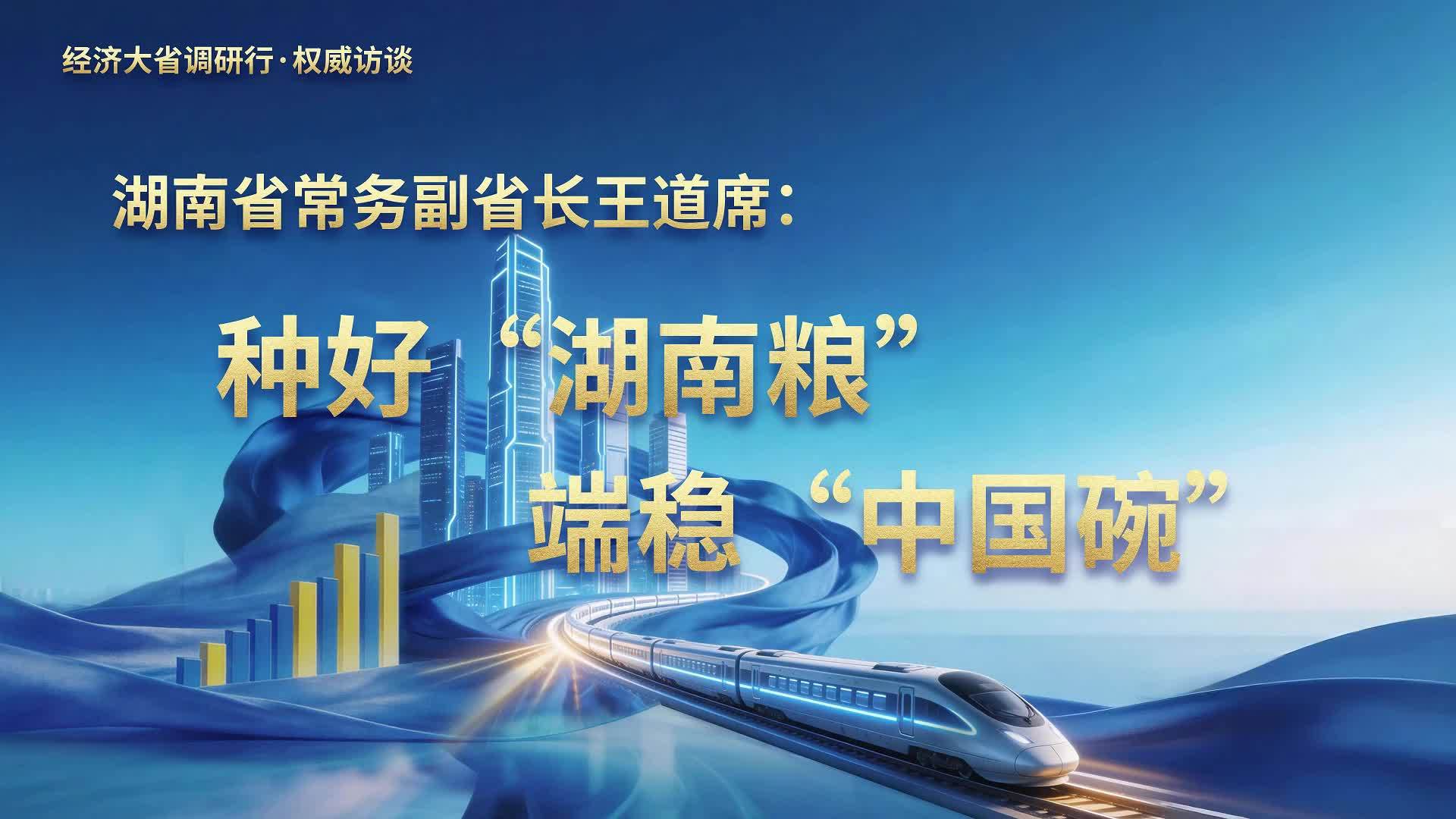 经济大省调研行·权威访谈｜湖南省常务副省长王道席：种好“湖南粮”，端稳“中国碗”
