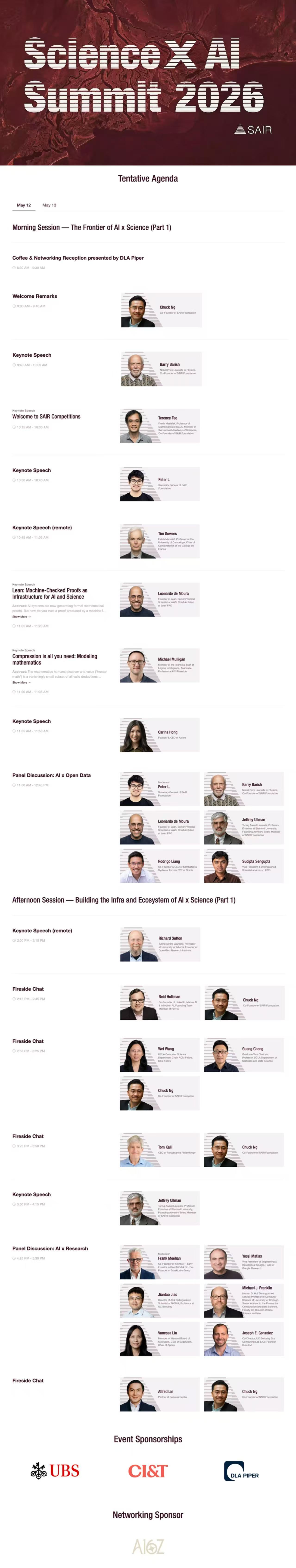 “2026 Science x AI Summit”最新议程抢先看|顶尖智慧集结,共探AI底层突破之路