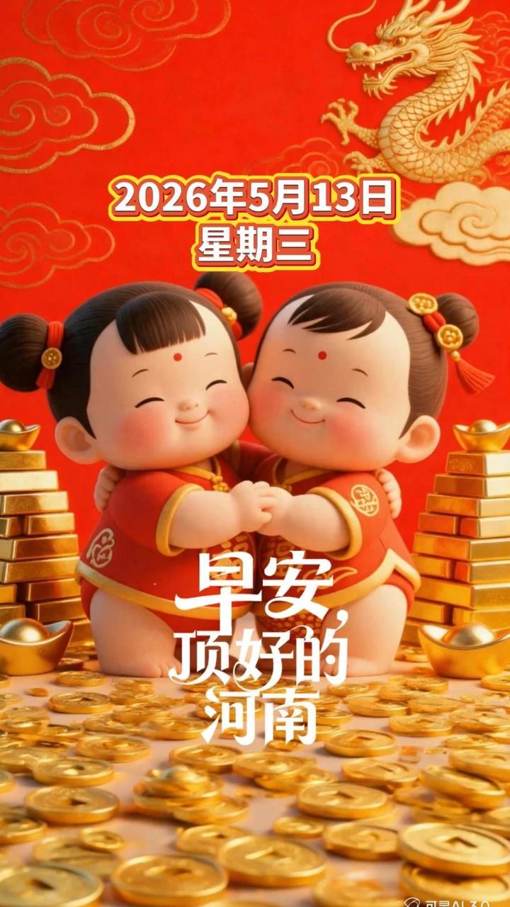 5月13日 五月十三纳吉祥，一生安稳福运长。事业生活往上走，日子美满喜洋洋。#早安顶好的河南