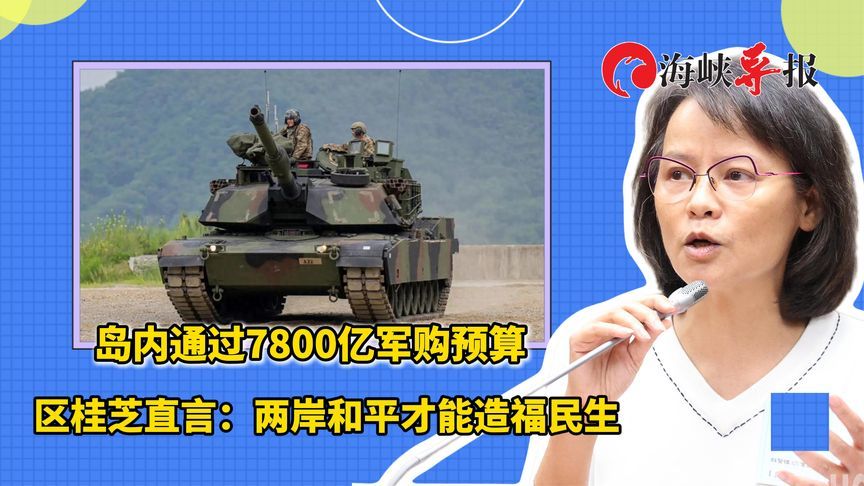 岛内通过7800亿新台币军购预算，区桂芝：两岸和平才能造福民生