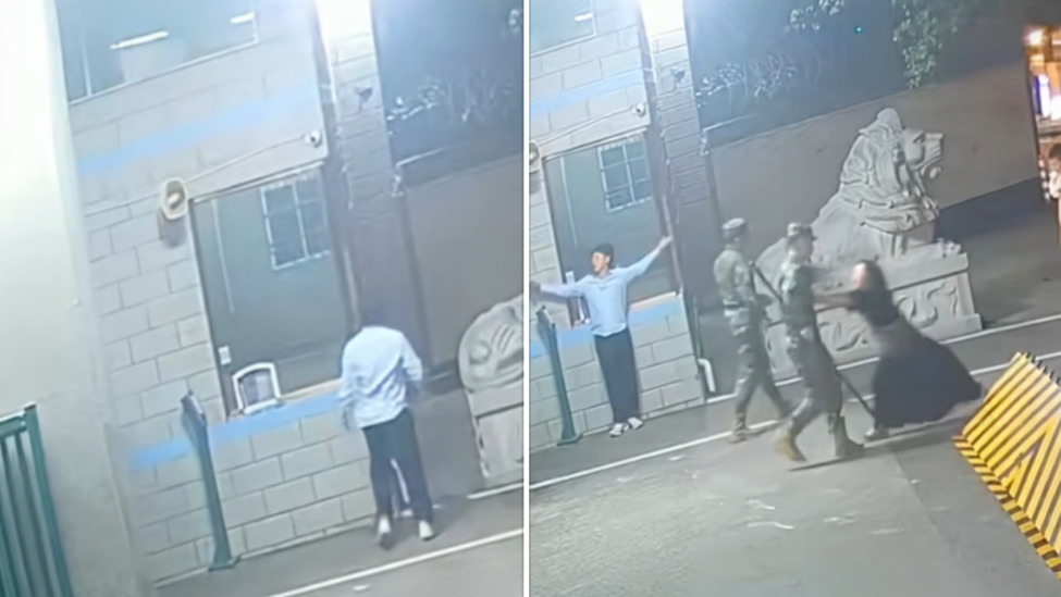 男子凌晨向哨兵求救称被追打，武警官兵立即持棍上前，稳定控制局面