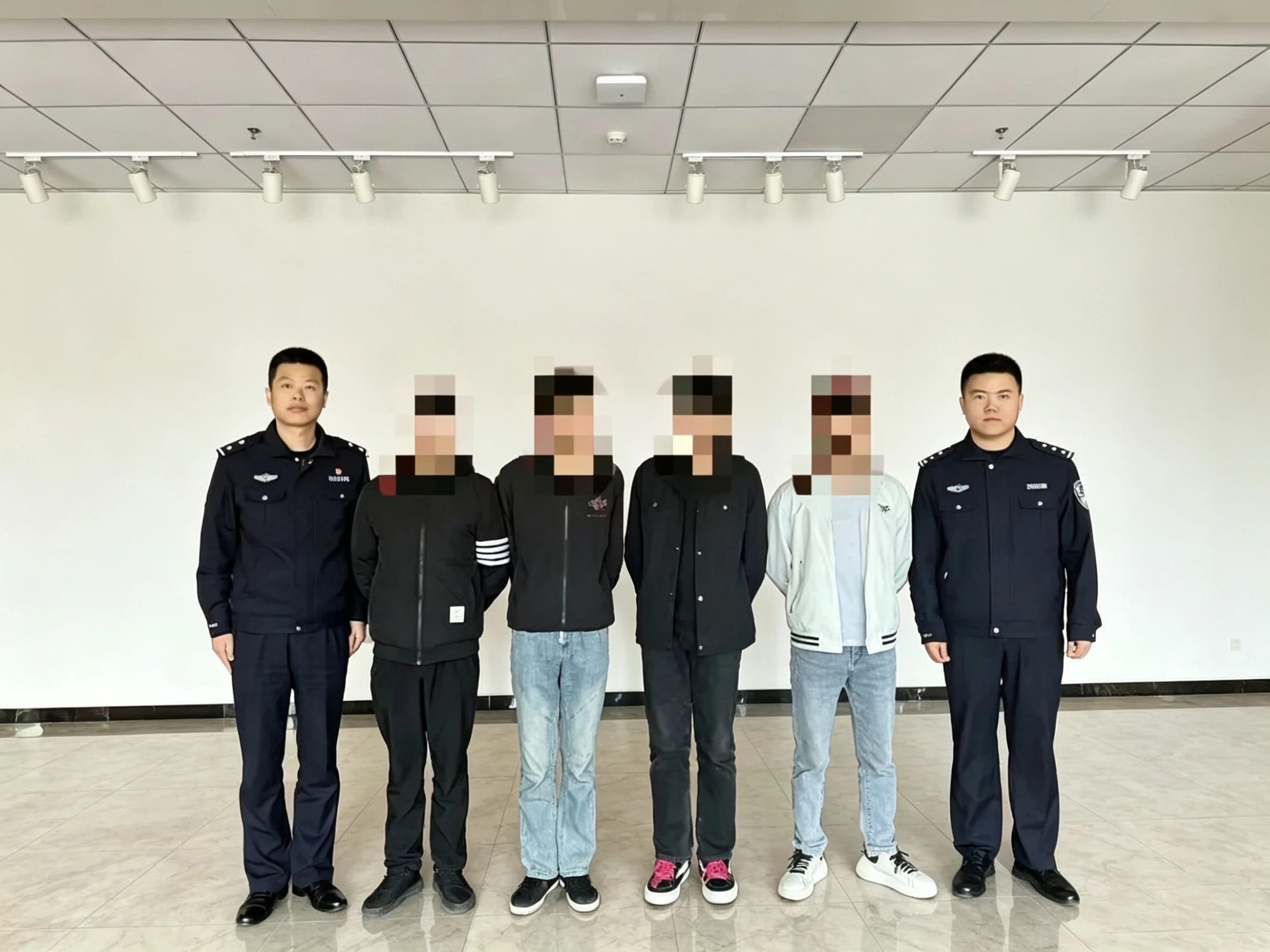 抓获的嫌疑人