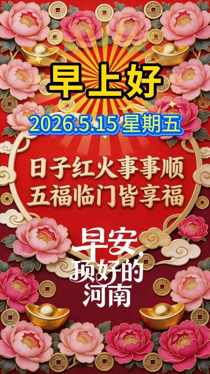 5月15日五一五，一起舞。舞来福气绕门户，舞出财运挡不住。日子红火事事顺，五福临门皆享福。#早安顶好的河南