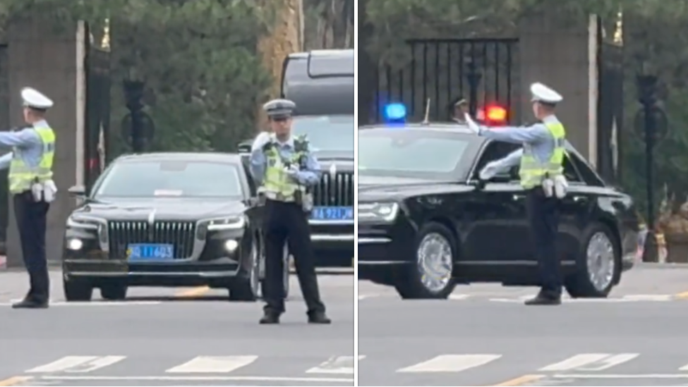 凤凰直击：普京车队从钓鱼台国宾馆出发，前往人民大会堂