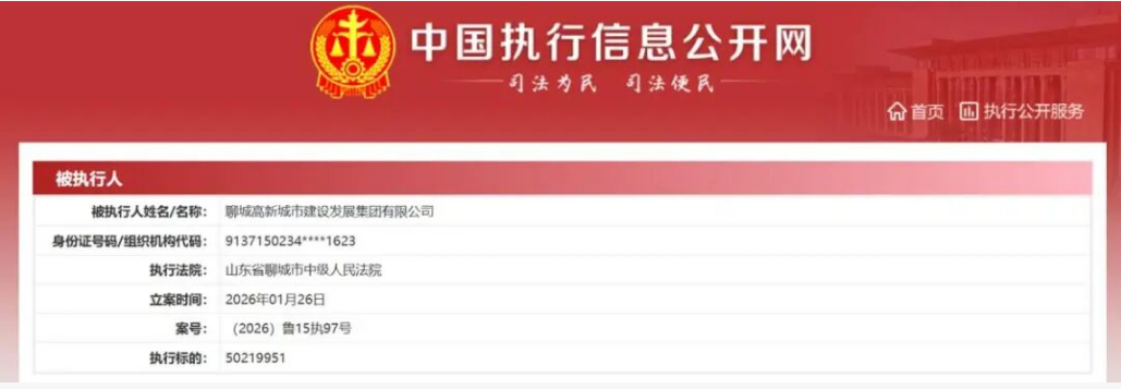 从5000万逾期到1.33亿被执行：聊城高新城建及母公司陷资金链泥潭
