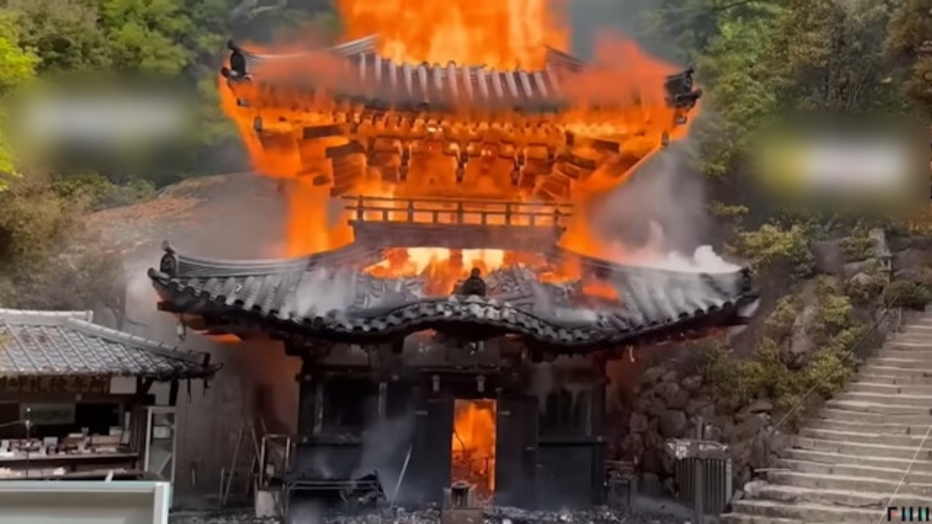 日本广岛知名景点灵火堂突发火灾，里面供奉1200年“不灭之火”