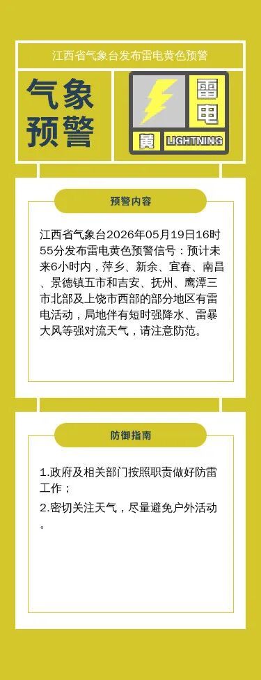 江西多地发布暴雨红色、黄色预警 鄱阳湖水系饶河及赣江将出现涨水过程