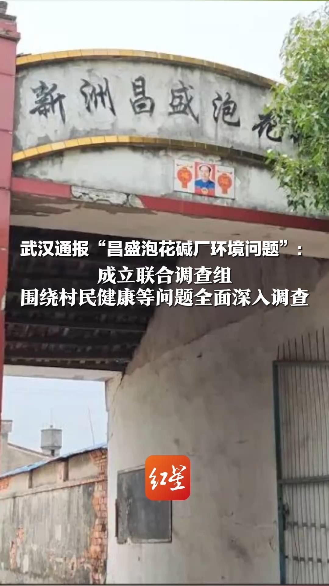 武汉通报“昌盛泡花碱厂环境问题”：成立联合调查组，围绕村民健康等问题全面深入调查 调查情况将及时公布