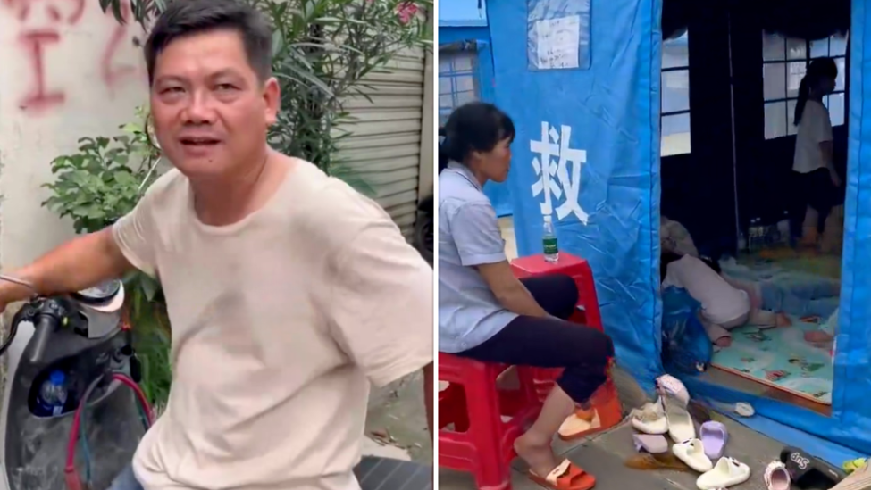 柳州市民称自己第一次遇见地震，老婆孩子去安置点自己守门面