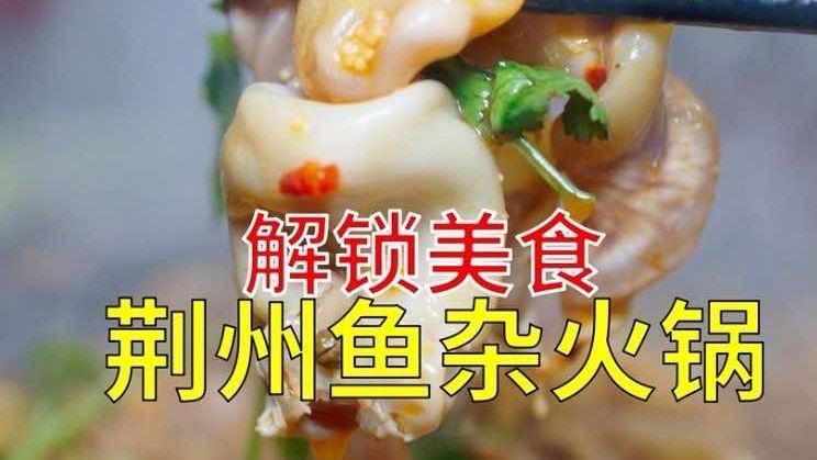 解锁美食荆州鱼杂火锅，晚上到荆州吃本地的鱼杂火锅