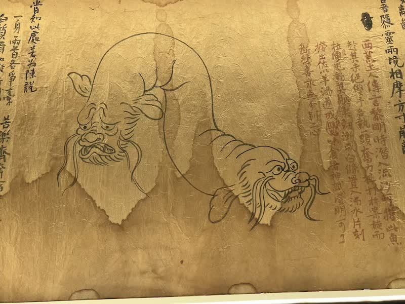 展览现场,周裕隆《西荒十二迹》(局部)。