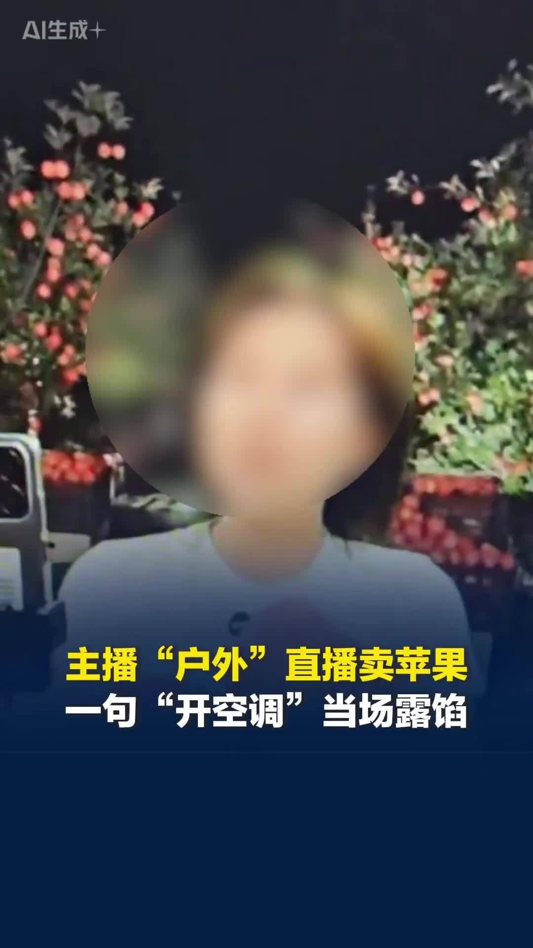 主播“户外”直播卖苹果，一句“开空调”当场露馅，网友调侃整场直播就这一句实话