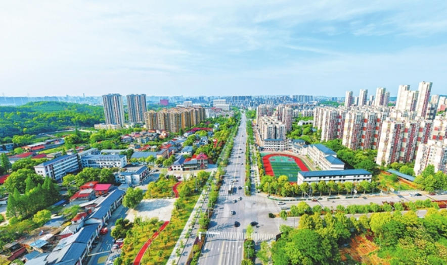 航拍九江濂溪区莲花集镇：宜居宜业 和美富庶（图）