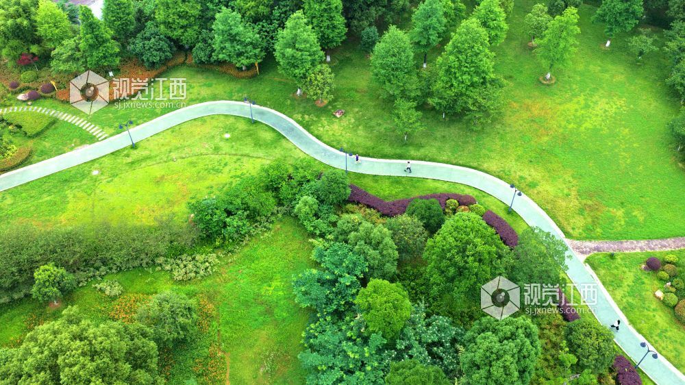 2026年5月27日，市民在江西省吉安市峡江县百花公园运动健身。