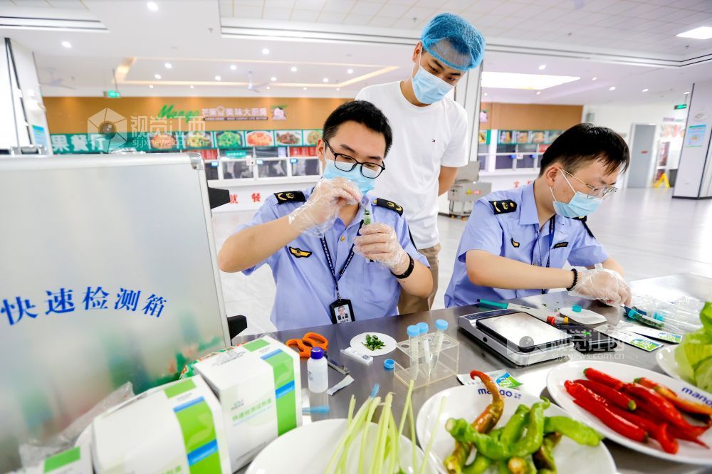 2026年6月1日，在江西省吉安市峡江县峡江中学食堂，该县市场监管局工作人员在进行专项检查。