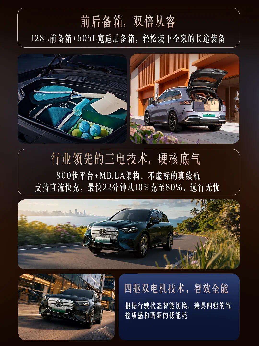全新奔驰纯电GLC SUV开启预售:MBUX超联屏、星徽全景式天幕,34.9万元起