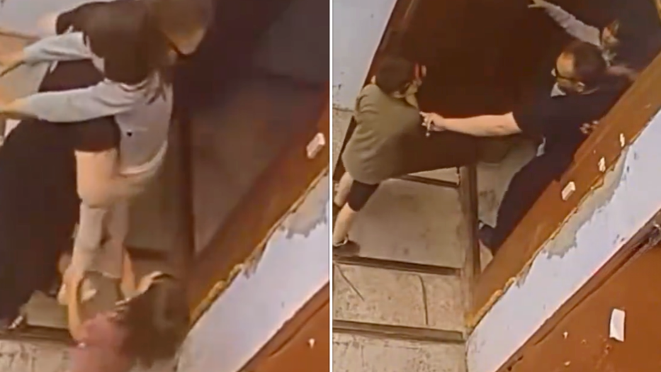 男子绑架5岁女童，小男孩勇敢上前拦门，大声呼喊救下女童