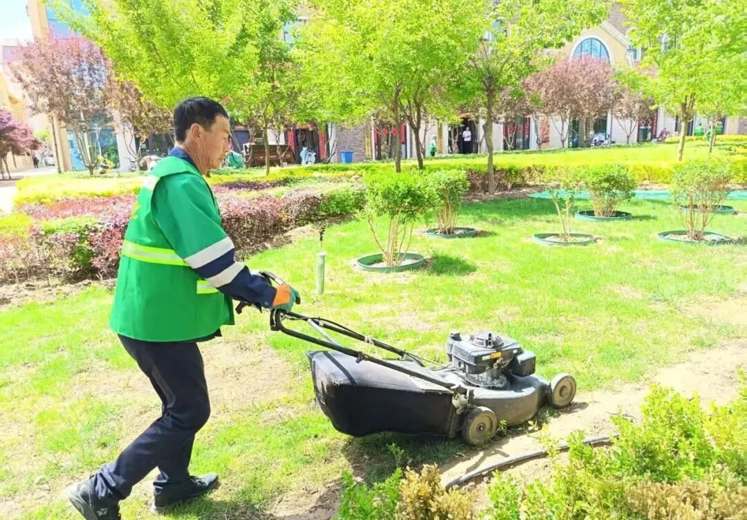 △“机械+人工”作业模式进行全域除草保洁