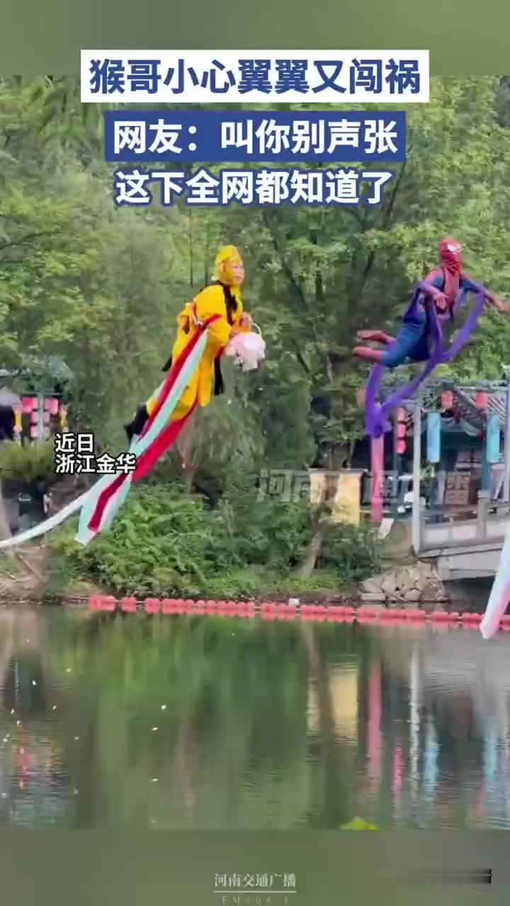 猴哥花篮掉了假装撒花