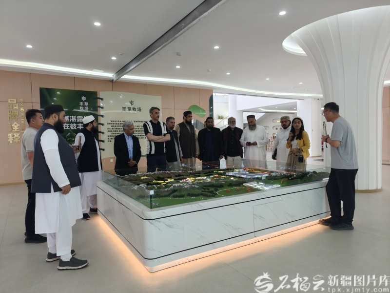 在伊犁丰草牧场乳业有限公司，代表团成员了解企业发展情况。张亮摄