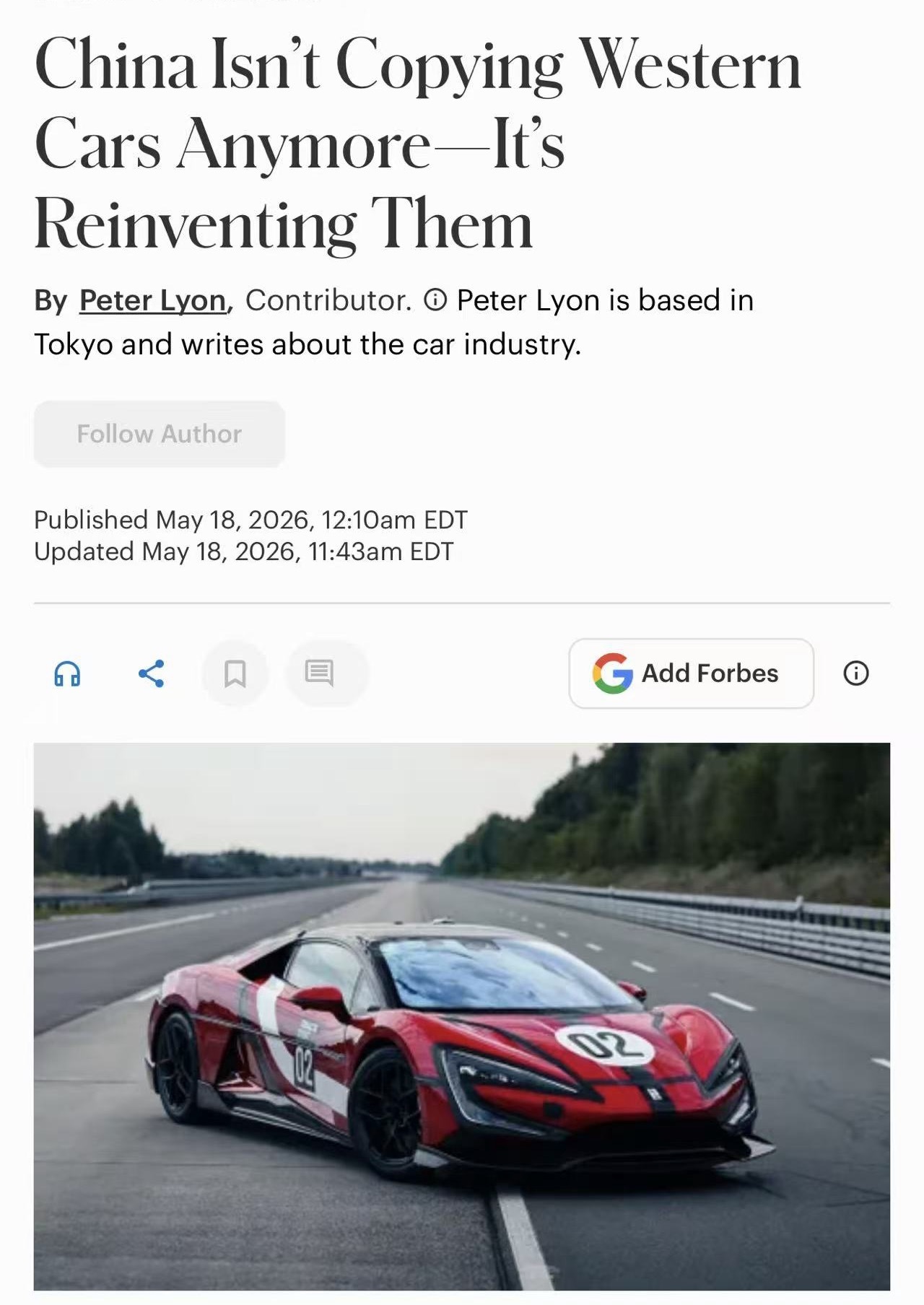 “汽车行业的重心以惊人速度向中国转移”，技术、产品、速度受到全球市场关注