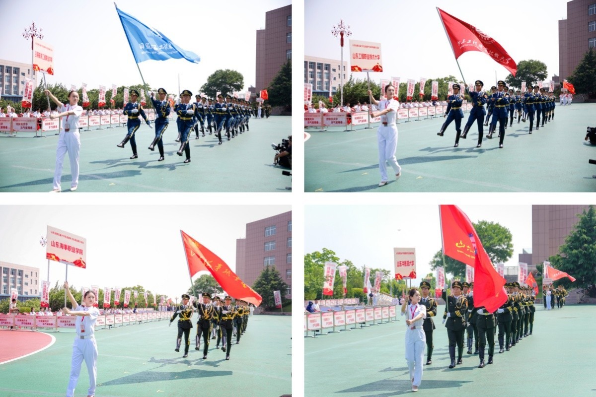 各参赛学校国旗护卫队入场