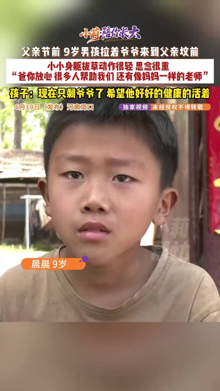 男孩父亲坟前拔草动作很轻思念很重
