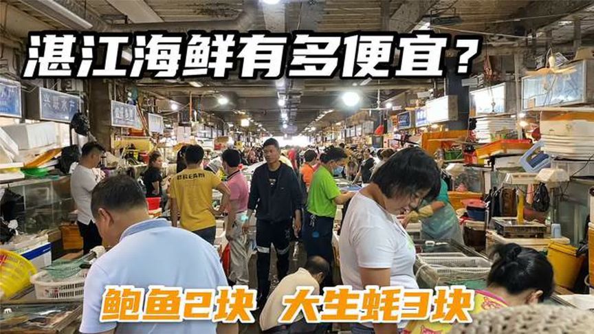 实拍粤西最大海鲜市场，生蚝比脸还大，有老板开车300公里来买