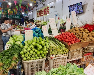 初夏武汉一元菜扎堆上市 十多种平价菜铺满菜场