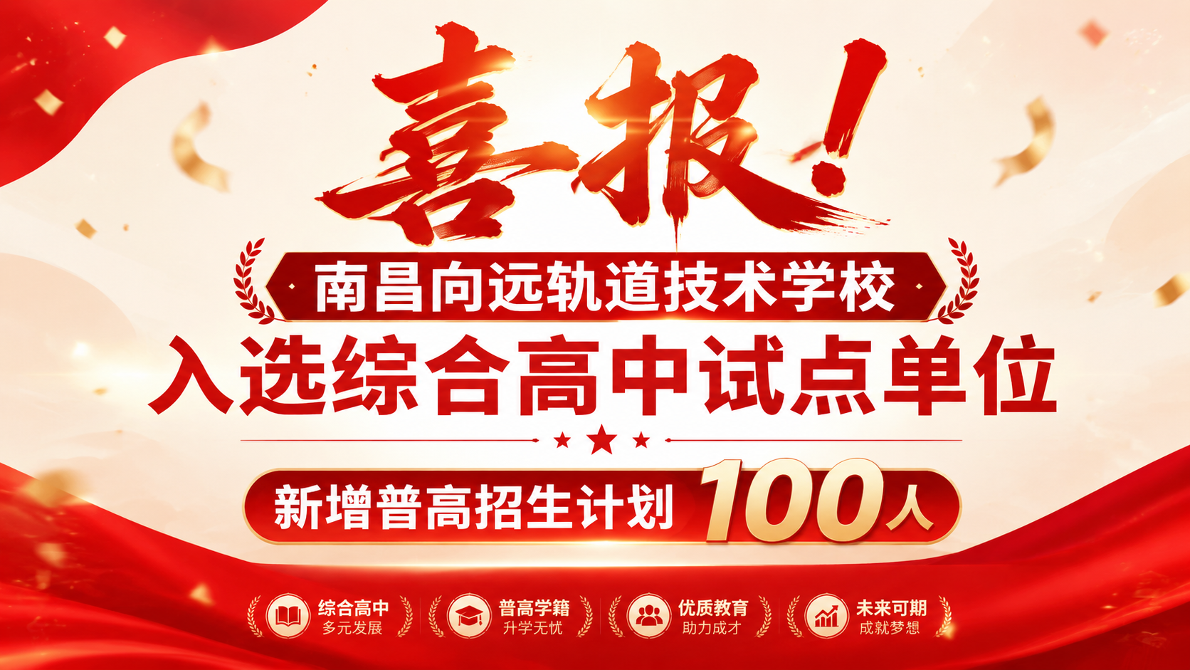 南昌向远轨道技术学校入选综合高中试点单位 新增普高招生计划100人