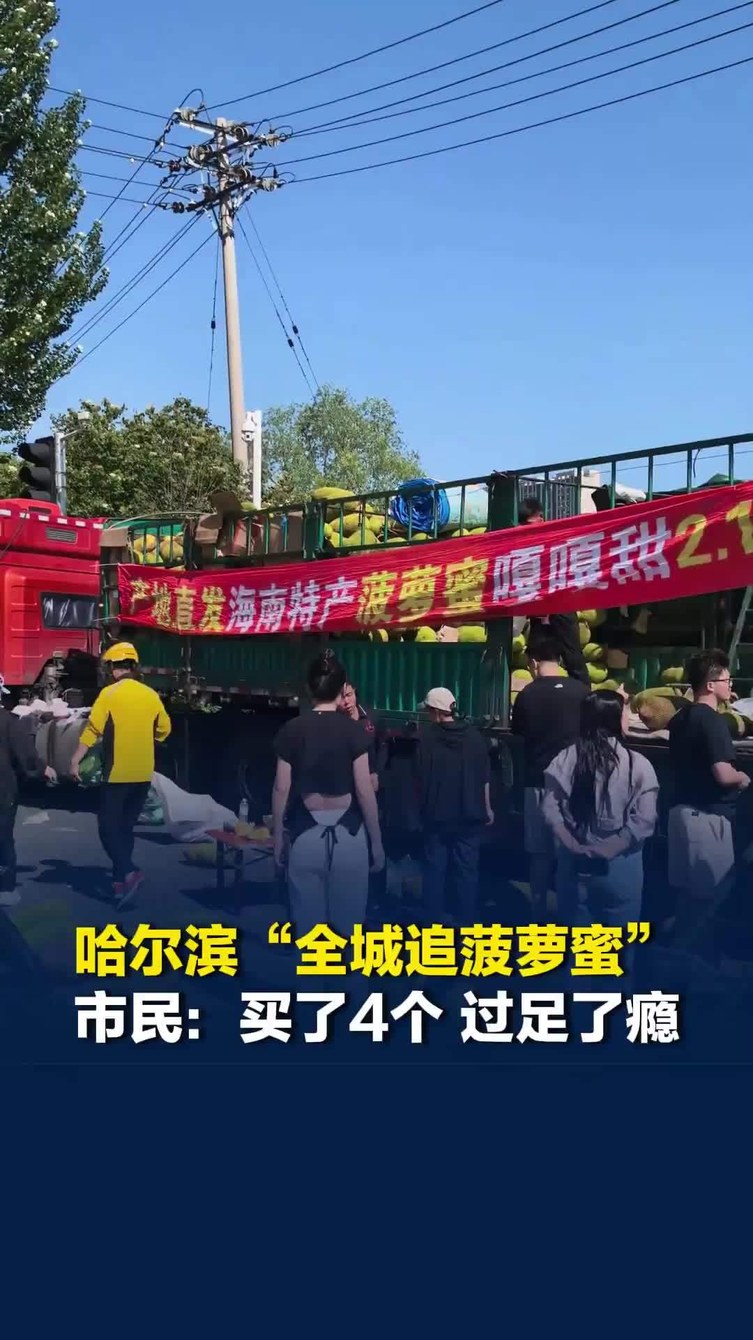 哈尔滨“全城追菠萝蜜”！大货车开到哪，吃货们就追到哪，市民：买了4个，过足了瘾