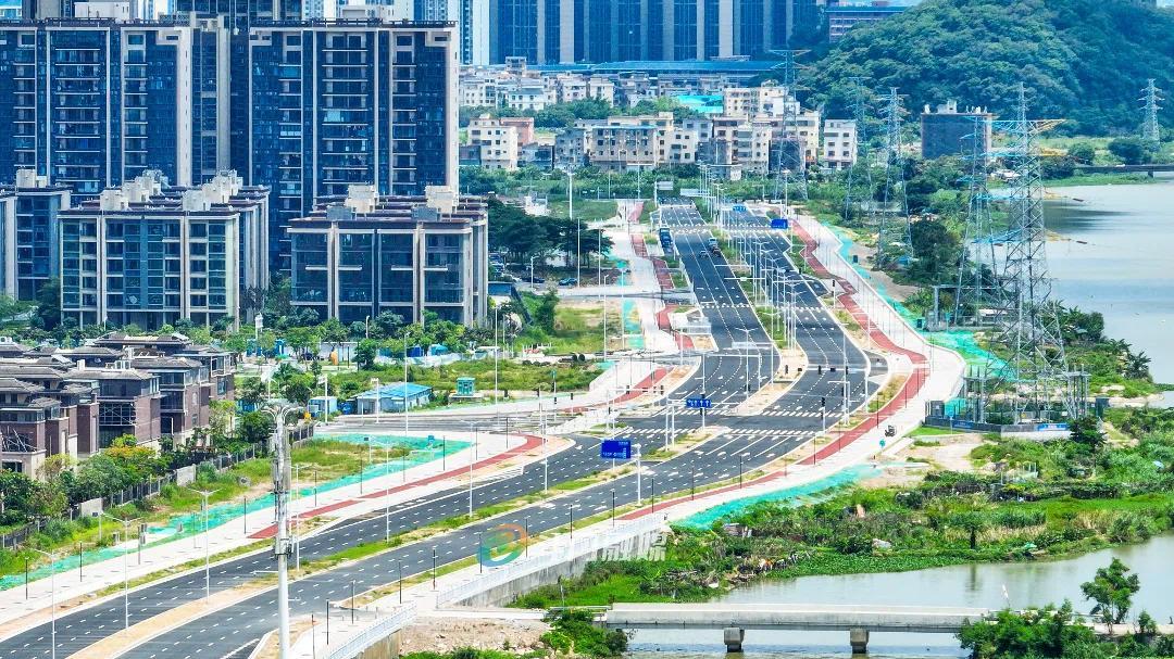珠海斗门胜利河路施工基本完成 双向六车道通车在即