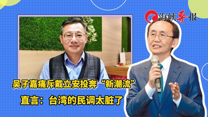 吴子嘉痛斥戴立安投奔“新潮流”，直言：台湾的民调太脏了