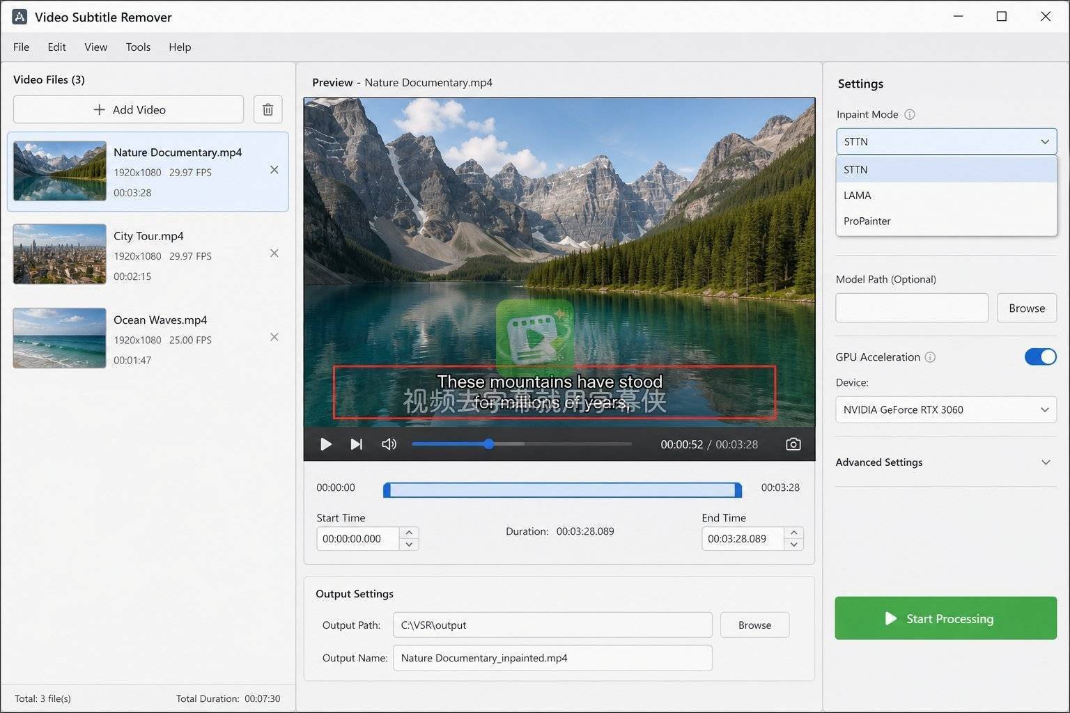 Video Subtitle Remover(VSR)