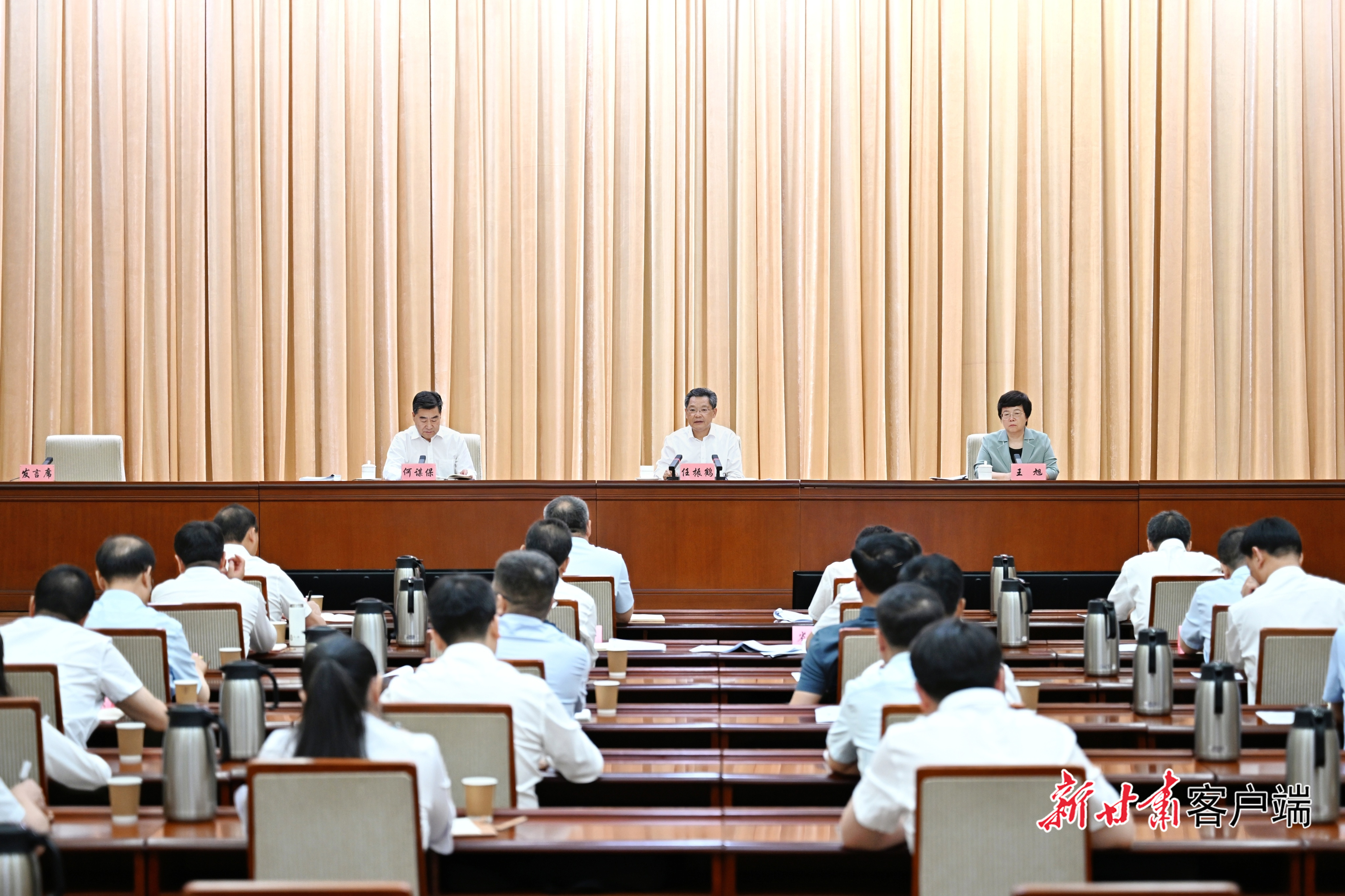 全省生态及地质灾害避险搬迁一期工程“回头看”部署会议日前在兰州召开,省委副书记、省长任振鹤出席并讲话。新甘肃·甘肃日报记者 盛学卿