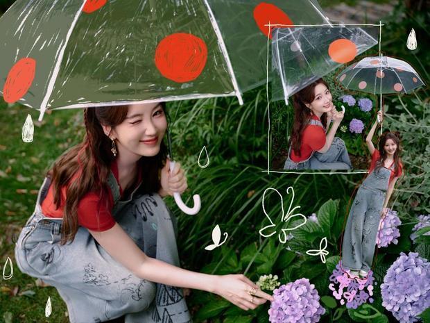 搜狐娱乐讯 12日，毛晓彤在雨后森林拍摄的美照释出，她撑伞灿笑秒变元气甜妹，十分明媚动人。