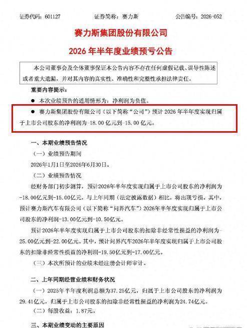 太惨了！赛力斯半年预亏超15亿，原因在“华为税”？