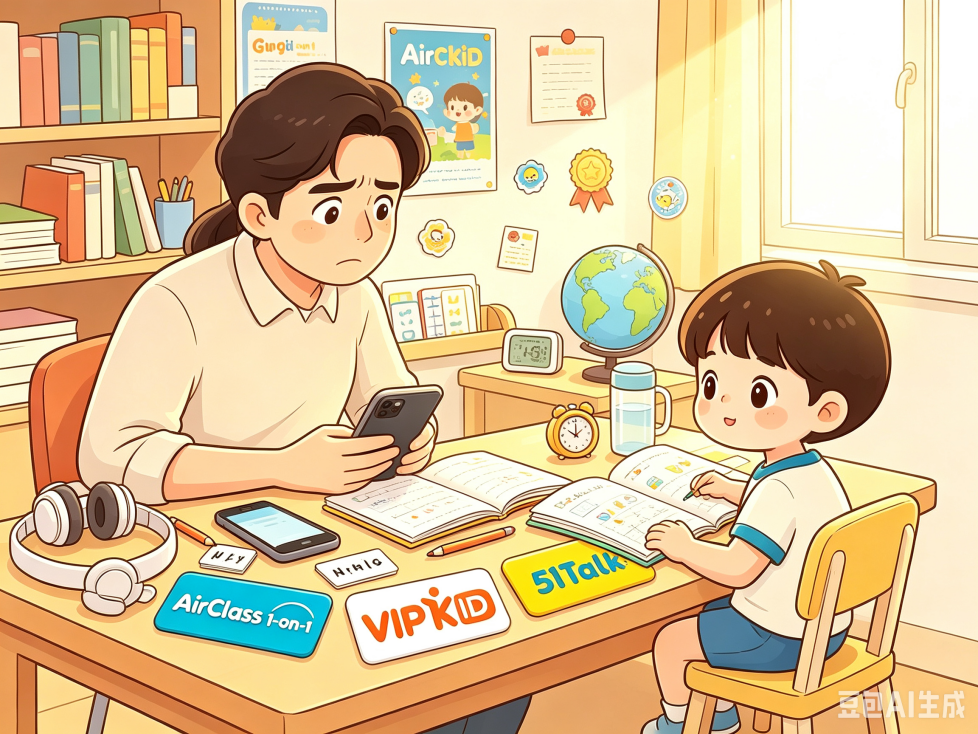 家长选英语学习平台困惑漫画