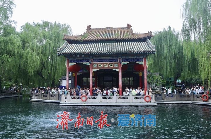 一年四季 泉在济南｜雨润泉城 趵突泉喷涌欢畅“水涌若轮”