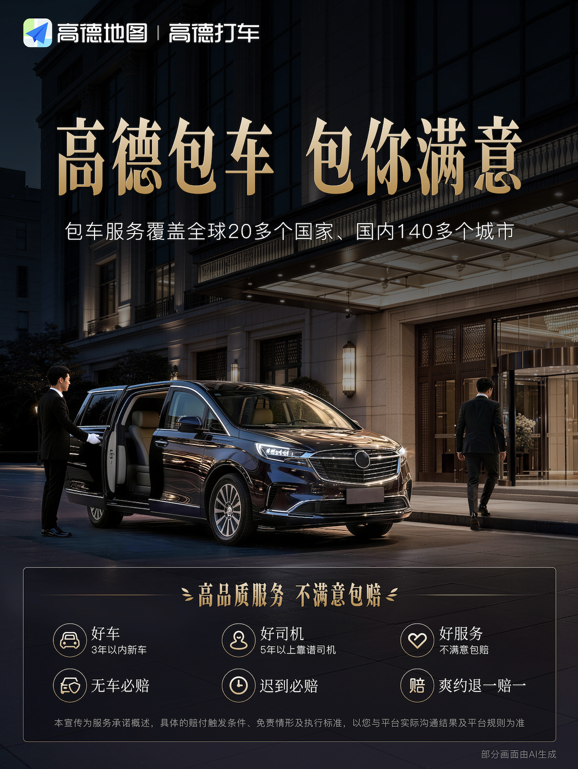 高德上线包车业务，推出无车必赔、迟到必赔等服务保障