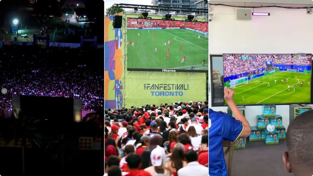 世界各地球迷通过海信大屏观看世界杯